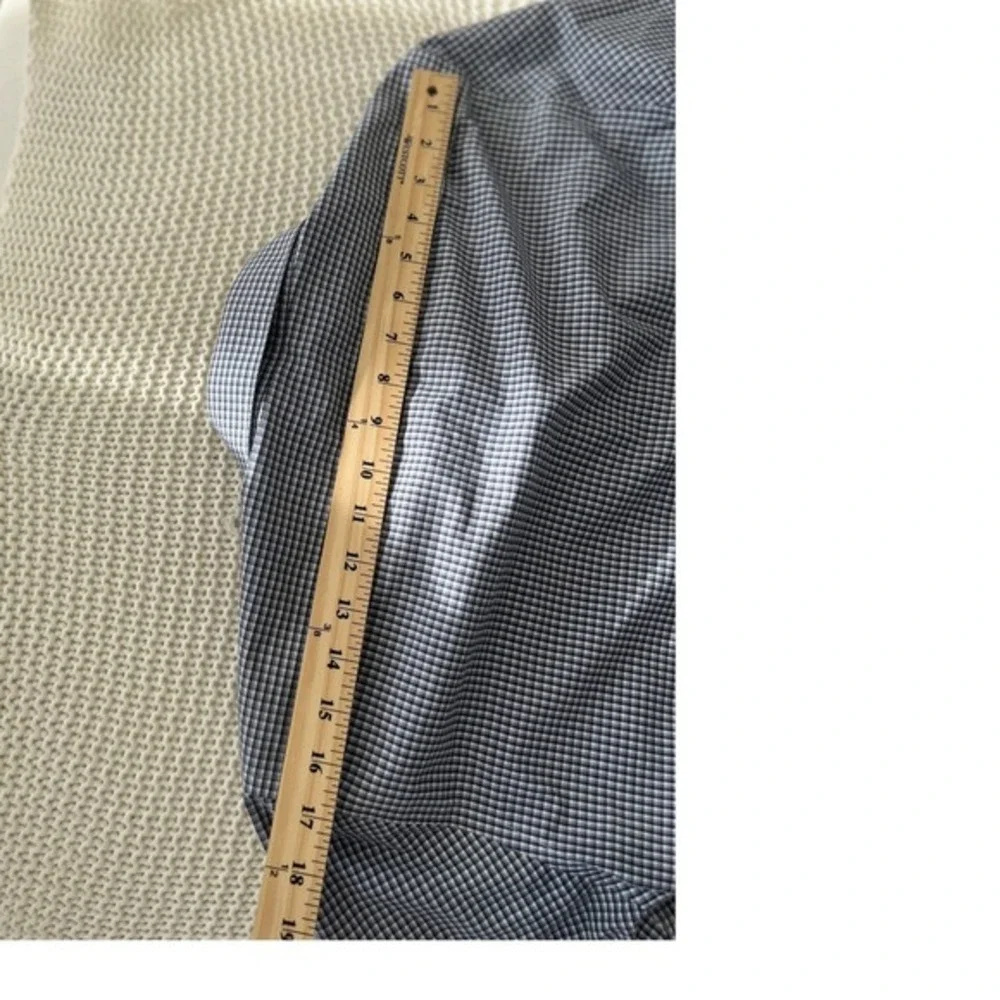 Banana Republic Untucked Fit Gingham Shirt M 100% Cotton Non-Iron Button Down‎